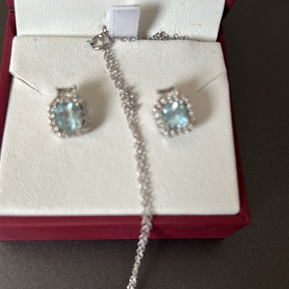 Sapphire earrings and necklace - Picture 4 of 5